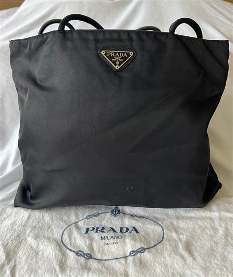 prada fringe tote bag black|Prada small nylon tote.